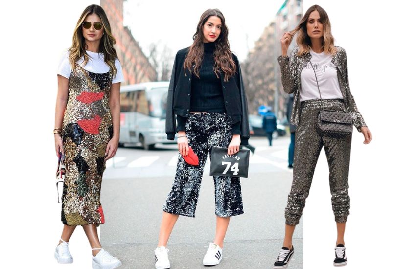 looks despojados para usar paetê durante o dia 