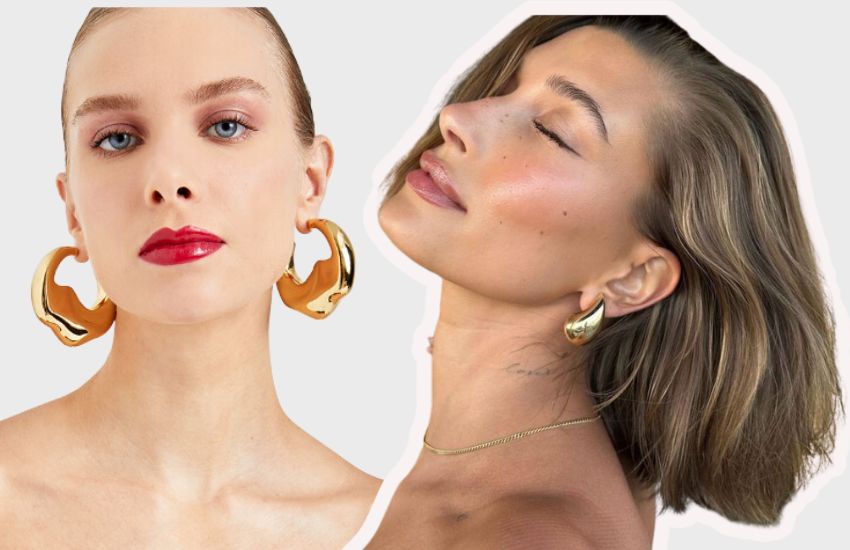 Hailey Bieber tem o Bottega drop earrings como um de seus favoritos.